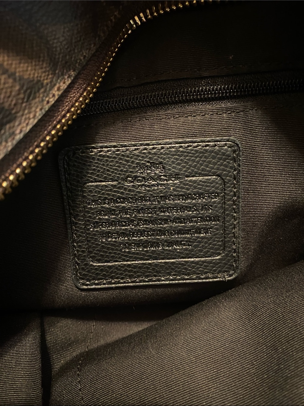 Coach Dark Brown Signature Canvas Tote with Black Straps - Picture 3 of 5
